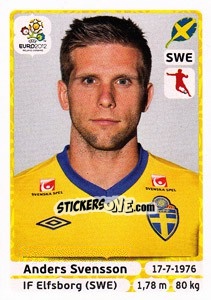 Sticker Anders Svensson - UEFA Euro Poland-Ukraine 2012 n. 441 - Panini