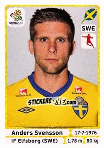 Figurina Anders Svensson - UEFA Euro Poland-Ukraine 2012 - Panini