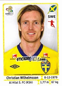 Sticker Christian Wilhelmsson - UEFA Euro Poland-Ukraine 2012 n. 446 - Panini