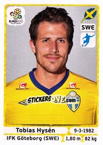 Sticker Tobias Hysén - UEFA Euro Poland-Ukraine 2012 n. 448 - Panini
