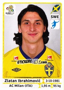 Sticker Zlatan Ibrahimovic - UEFA Euro Poland-Ukraine 2012 n. 451 - Panini