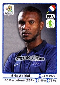 Sticker Éric Abidal - UEFA Euro Poland-Ukraine 2012 - Panini