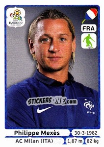Sticker Philippe Mexès - UEFA Euro Poland-Ukraine 2012 n. 466 - Panini