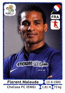 Sticker Florent Malouda - UEFA Euro Poland-Ukraine 2012 n. 470 - Panini