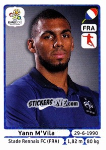 Sticker Yann M'Vila - UEFA Euro Poland-Ukraine 2012 n. 472 - Panini