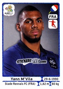 Sticker Yann M'Vila - UEFA Euro Poland-Ukraine 2012 - Panini