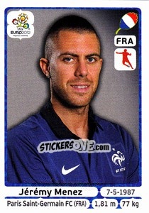 Sticker Jérémy Menez - UEFA Euro Poland-Ukraine 2012 n. 475 - Panini