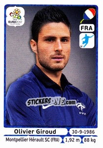 Sticker Olivier Giroud - UEFA Euro Poland-Ukraine 2012 n. 477 - Panini