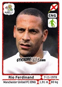 Sticker Rio Ferdinand - UEFA Euro Poland-Ukraine 2012 n. 494 - Panini