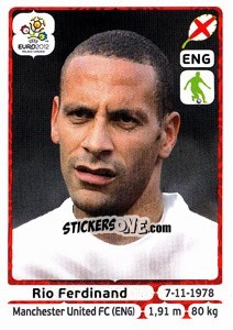 Figurina Rio Ferdinand - UEFA Euro Poland-Ukraine 2012 - Panini