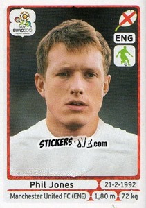Sticker Phil Jones - UEFA Euro Poland-Ukraine 2012 n. 497 - Panini