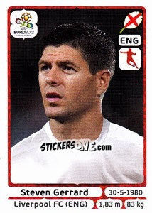 Sticker Steven Gerrard - UEFA Euro Poland-Ukraine 2012 - Panini