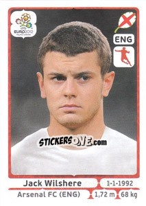 Sticker Jack Wilshere - UEFA Euro Poland-Ukraine 2012 n. 502 - Panini
