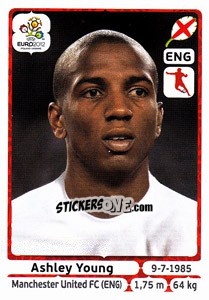 Sticker Ashley Young - UEFA Euro Poland-Ukraine 2012 n. 503 - Panini