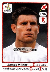Sticker James Milner - UEFA Euro Poland-Ukraine 2012 n. 504 - Panini