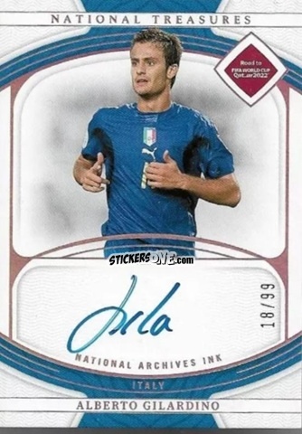 Sticker Alberto Gilardino - National Treasures Road to FIFA World Cup 2022 n. NI-AGD - Panini