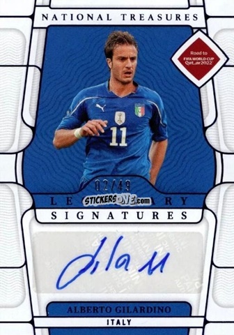 Sticker Alberto Gilardino - National Treasures Road to FIFA World Cup 2022 n. LS-AGD - Panini