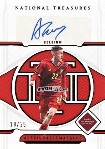 Sticker Alexis Saelemaekers - National Treasures Road to FIFA World Cup 2022 n. S-ASA - Panini