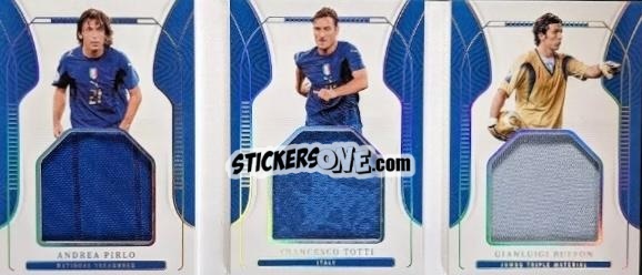 Sticker Andrea Pirlo / Francesco Totti / Gianluigi Buffon - National Treasures Road to FIFA World Cup 2022 n. TM-ITL - Panini