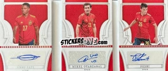 Sticker Ansu Fati / Mikel Oyarzabal / Pedri - National Treasures Road to FIFA World Cup 2022 n. TA-SPA - Panini