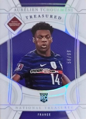 Sticker Aurelien Tchouameni - National Treasures Road to FIFA World Cup 2022 n. 196 - Panini