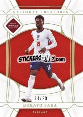 Sticker Bukayo Saka - National Treasures Road to FIFA World Cup 2022 n. 54 - Panini