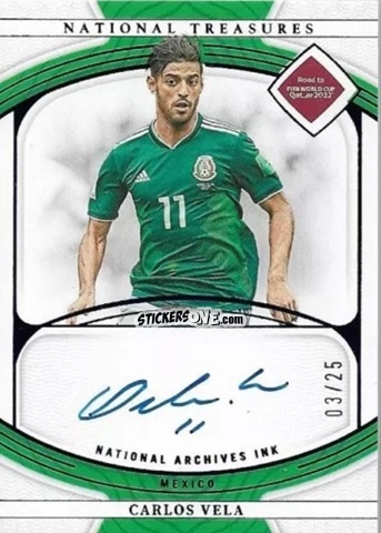 Sticker Carlos Vela - National Treasures Road to FIFA World Cup 2022 n. NI-CVE - Panini