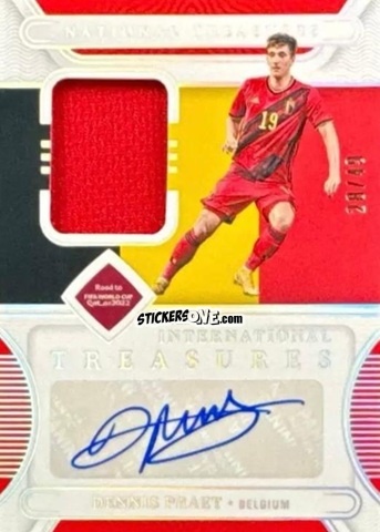 Sticker Dennis Praet - National Treasures Road to FIFA World Cup 2022 n. IA-DPR - Panini