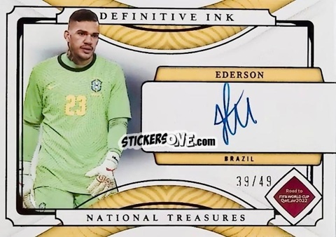 Sticker Ederson - National Treasures Road to FIFA World Cup 2022 n. DI-E - Panini