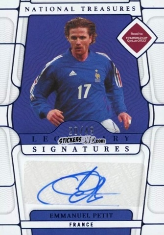 Sticker Emmanuel Petit - National Treasures Road to FIFA World Cup 2022 n. LS-EP - Panini
