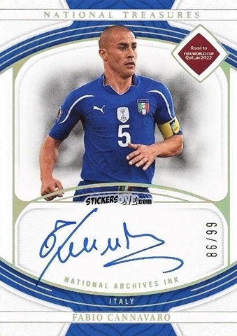 Sticker Fabio Cannavaro - National Treasures Road to FIFA World Cup 2022 n. NI-FC - Panini