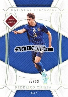 Figurina Federico Chiesa - National Treasures Road to FIFA World Cup 2022 - Panini