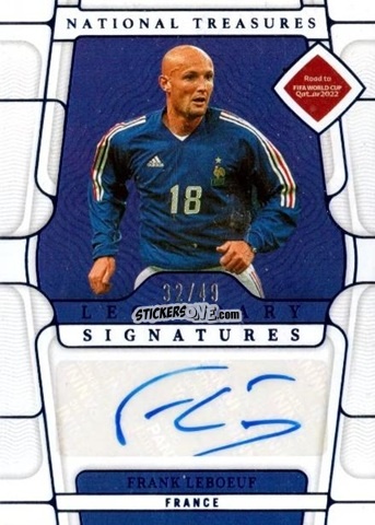 Sticker Franck Leboeuf - National Treasures Road to FIFA World Cup 2022 n. LS-FLB - Panini