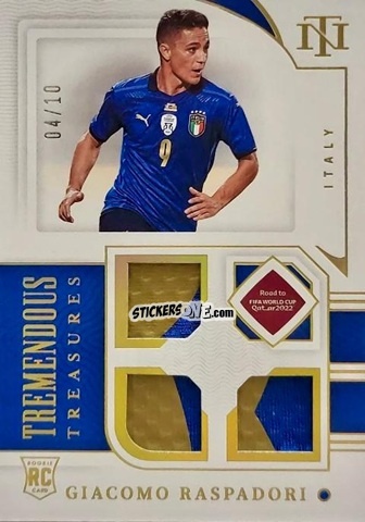 Cromo Giacomo Raspadori - National Treasures Road to FIFA World Cup 2022 n. TT-GRI - Panini