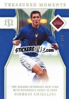 Sticker Giorgio Chiellini - National Treasures Road to FIFA World Cup 2022 - Panini
