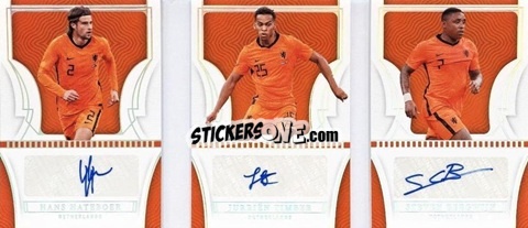 Sticker Hans Hateboer / Jurrien Timber / Steven Bergwijn - National Treasures Road to FIFA World Cup 2022 n. TA-ND2 - Panini