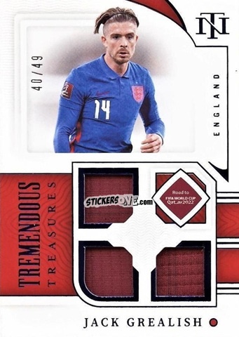 Sticker Jack Grealish - National Treasures Road to FIFA World Cup 2022 n. TT-JG - Panini