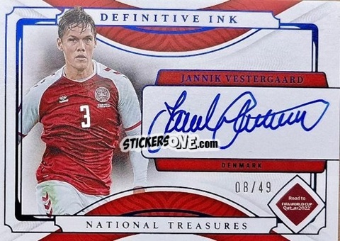 Sticker Jannik Vestergaard - National Treasures Road to FIFA World Cup 2022 n. DI-JVE - Panini
