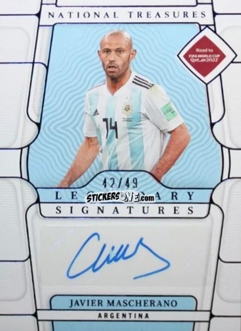 Sticker Javier Mascherano - National Treasures Road to FIFA World Cup 2022 n. LS-JM - Panini