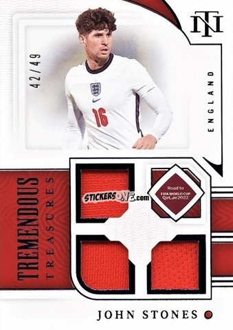 Sticker John Stones - National Treasures Road to FIFA World Cup 2022 n. TT-JST - Panini