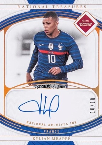 Sticker Kylian Mbappe - National Treasures Road to FIFA World Cup 2022 n. NI-KM - Panini