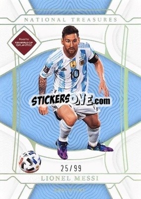 Sticker Lionel Messi - National Treasures Road to FIFA World Cup 2022 - Panini