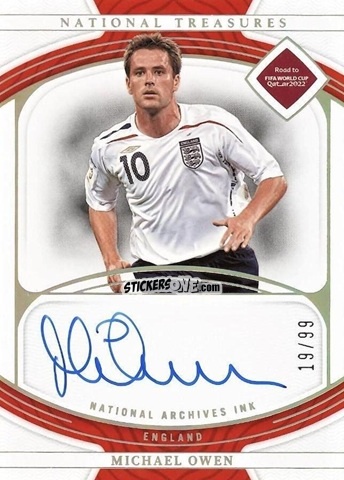 Sticker Michael Owen - National Treasures Road to FIFA World Cup 2022 n. NI-MO - Panini
