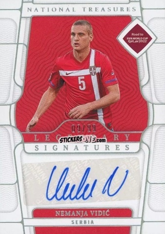Sticker Nemanja Vidic - National Treasures Road to FIFA World Cup 2022 n. LS-NV - Panini