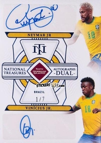 Sticker Neymar Jr / Vinicius Jr. - National Treasures Road to FIFA World Cup 2022 n. AD-BRB - Panini