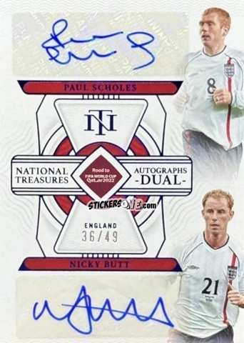 Sticker Nicky Butt / Paul Scholes - National Treasures Road to FIFA World Cup 2022 n. AD-ENA - Panini