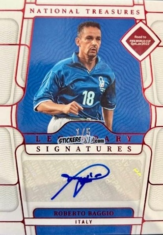 Sticker Roberto Baggio - National Treasures Road to FIFA World Cup 2022 n. LS-RB - Panini