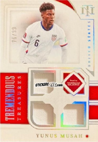 Sticker Yunus Musah - National Treasures Road to FIFA World Cup 2022 n. TT-YM - Panini