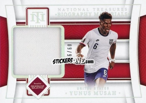 Sticker Yunus Musah - National Treasures Road to FIFA World Cup 2022 n. BM-YM - Panini