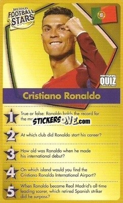 Sticker Cristiano Ronaldo - World Football Stars 2018 Quiz
 n. 81 - Top Trumps